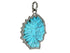 Pave Diamond Turquoise Native Indian Head Pendant, (DTR-2034)